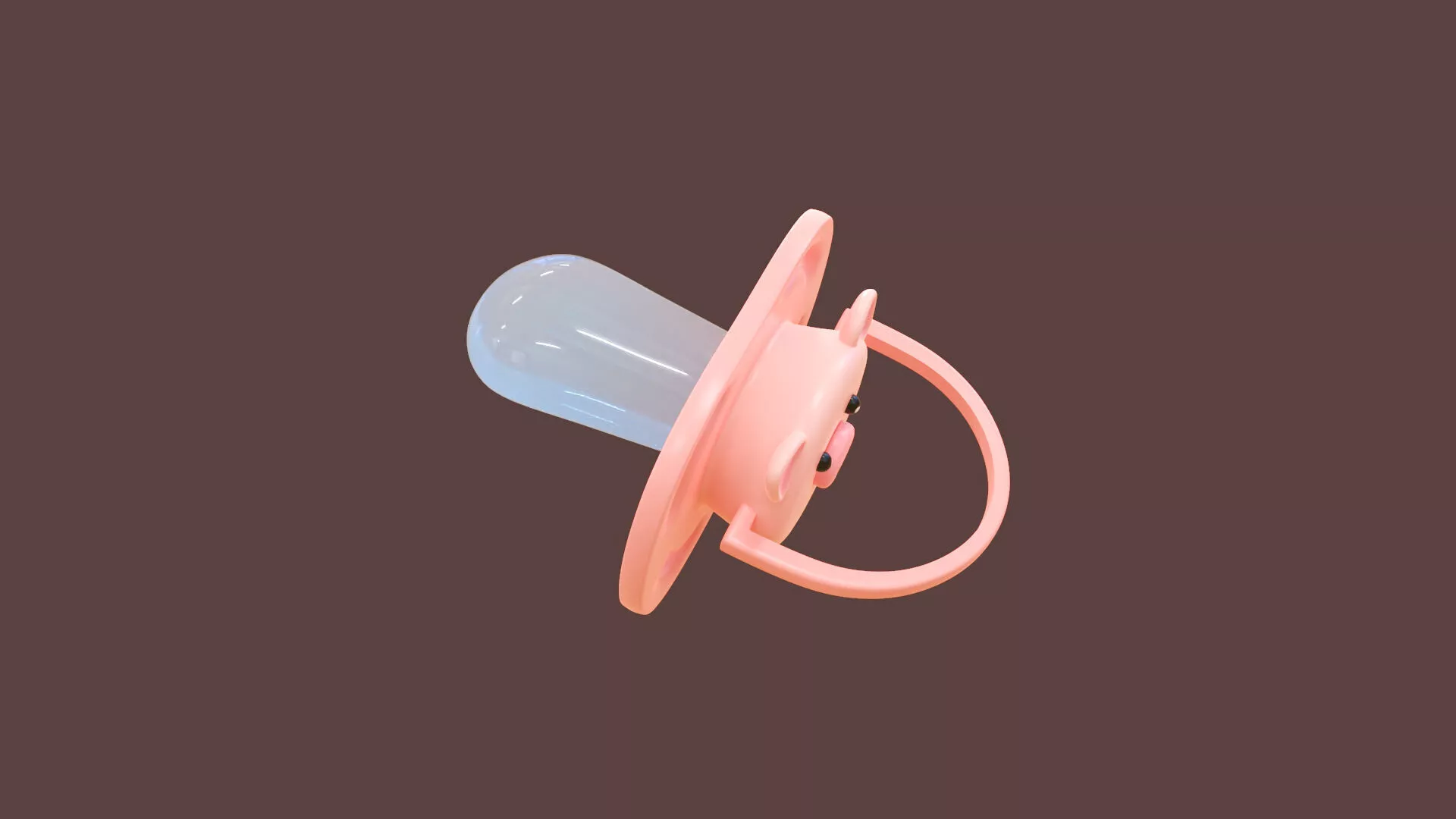 Cute Pig Baby Pacifier Low-poly 3D model