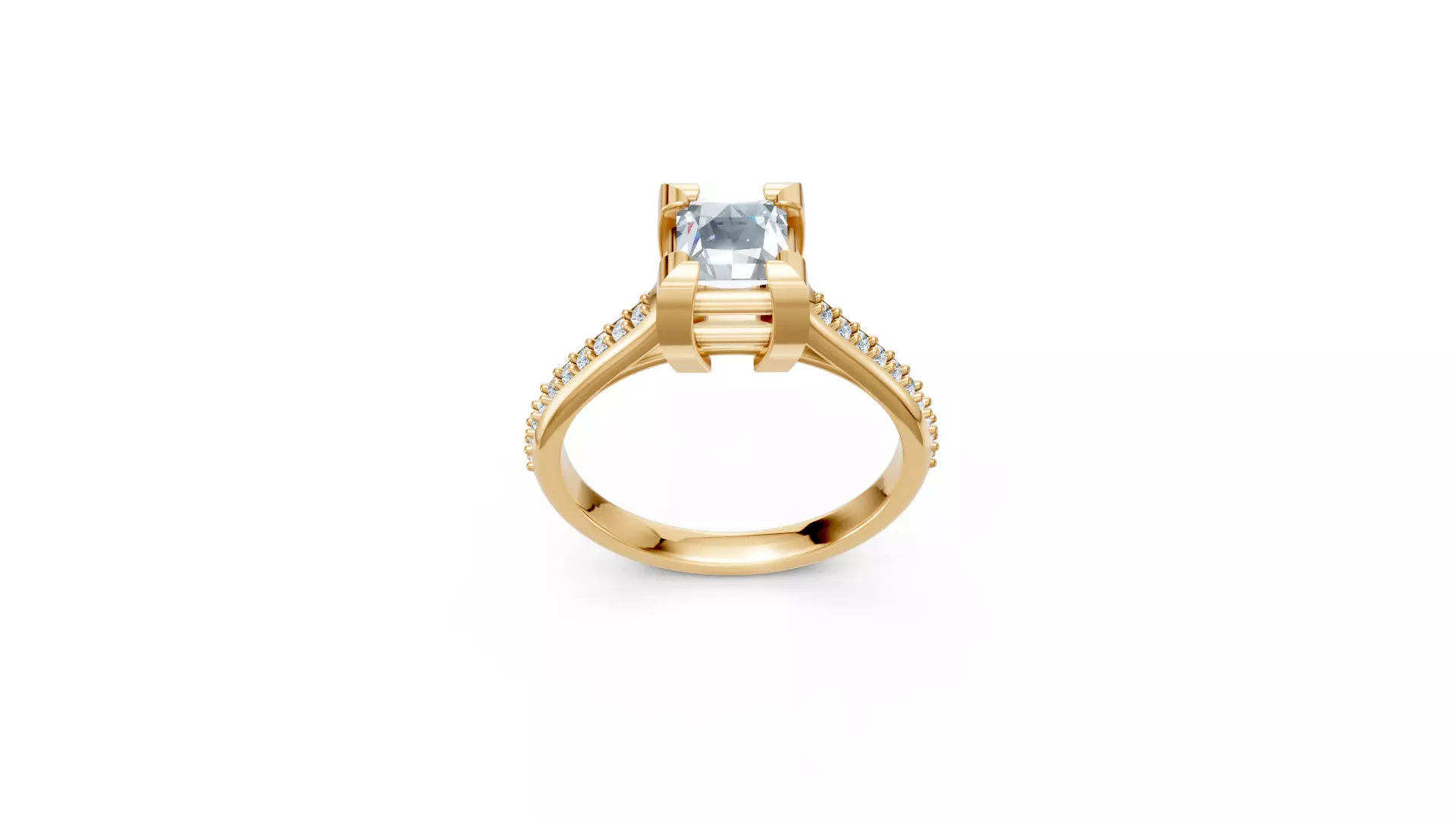 Cathedral Princess Ring 3D Printable Jewelry CAD 3D print model
