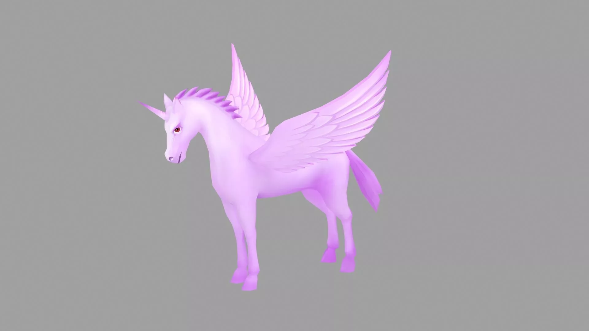 Cartoon Purple Alicorn Low-poly 3D model