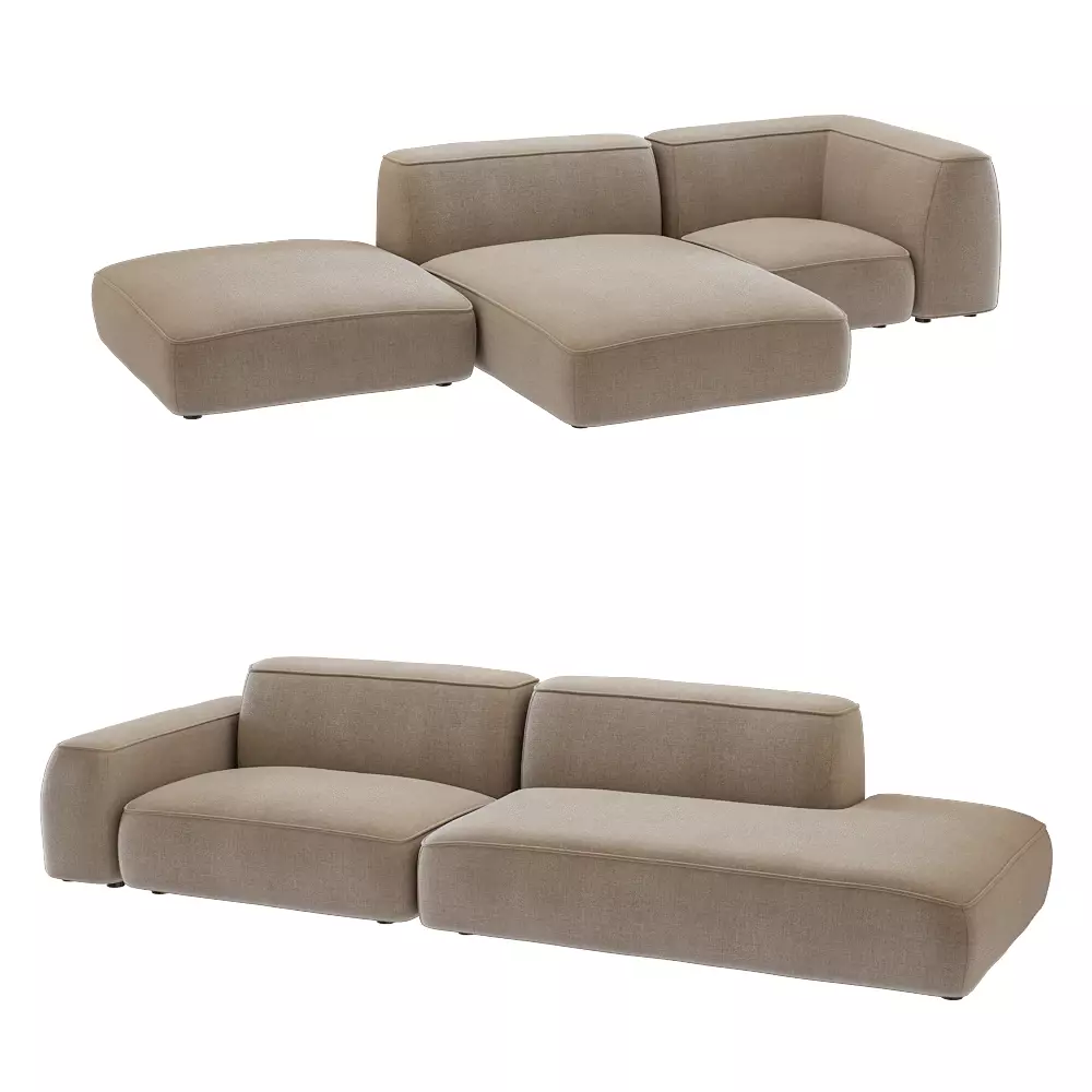 Modular sofa Ossen 1 Low-poly 3D model
