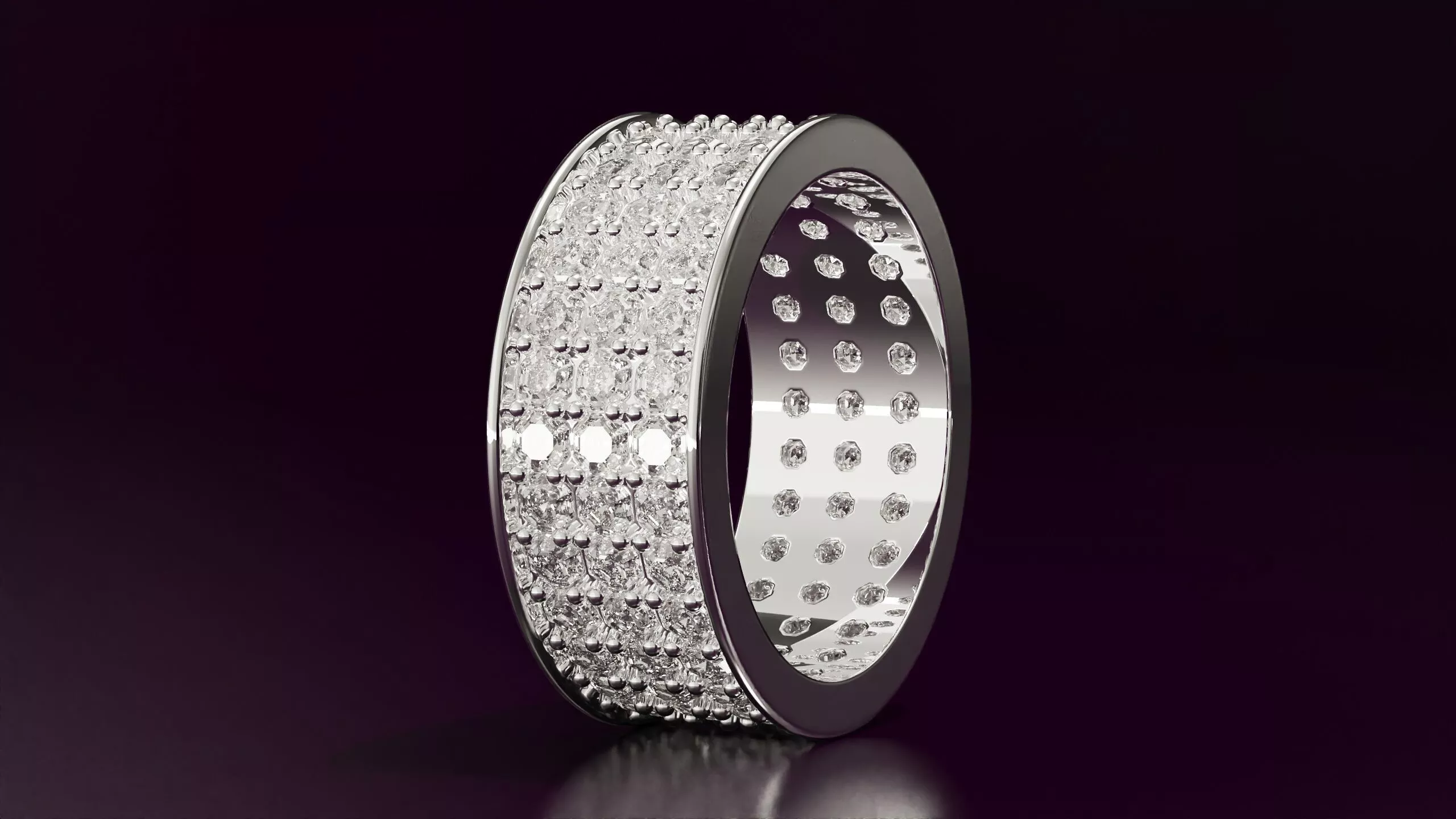 Octagon cut 3line eternity ring N04 EU54 Free 3D print model