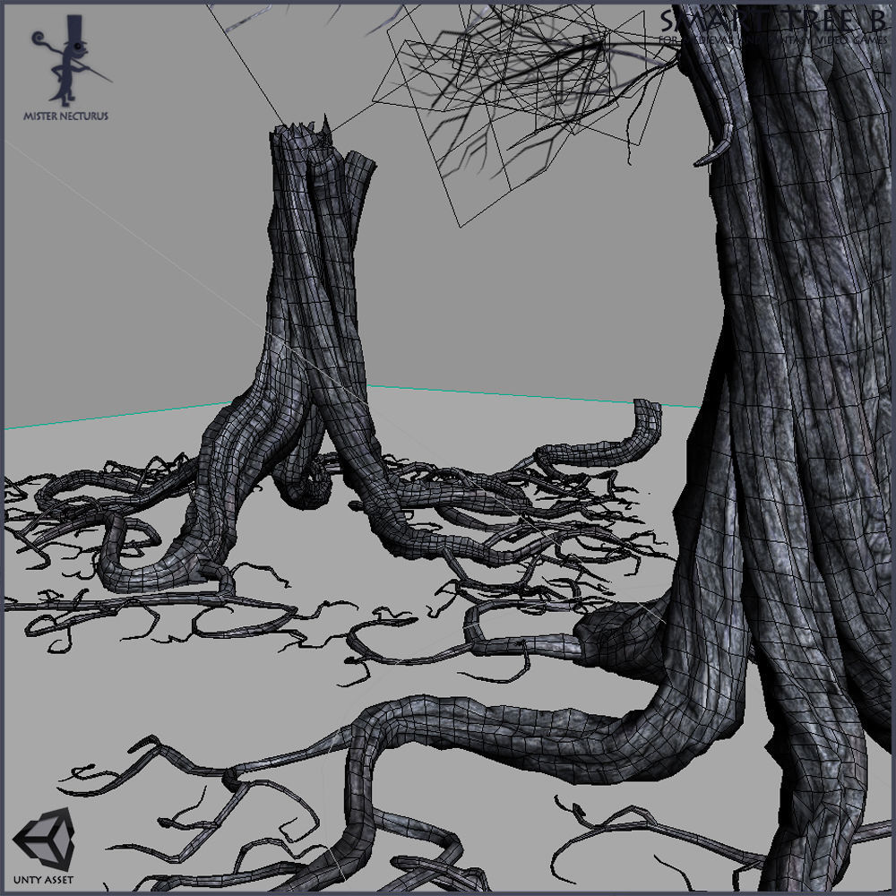 3 Smart Ancient Trees Low-poly 3D model_15