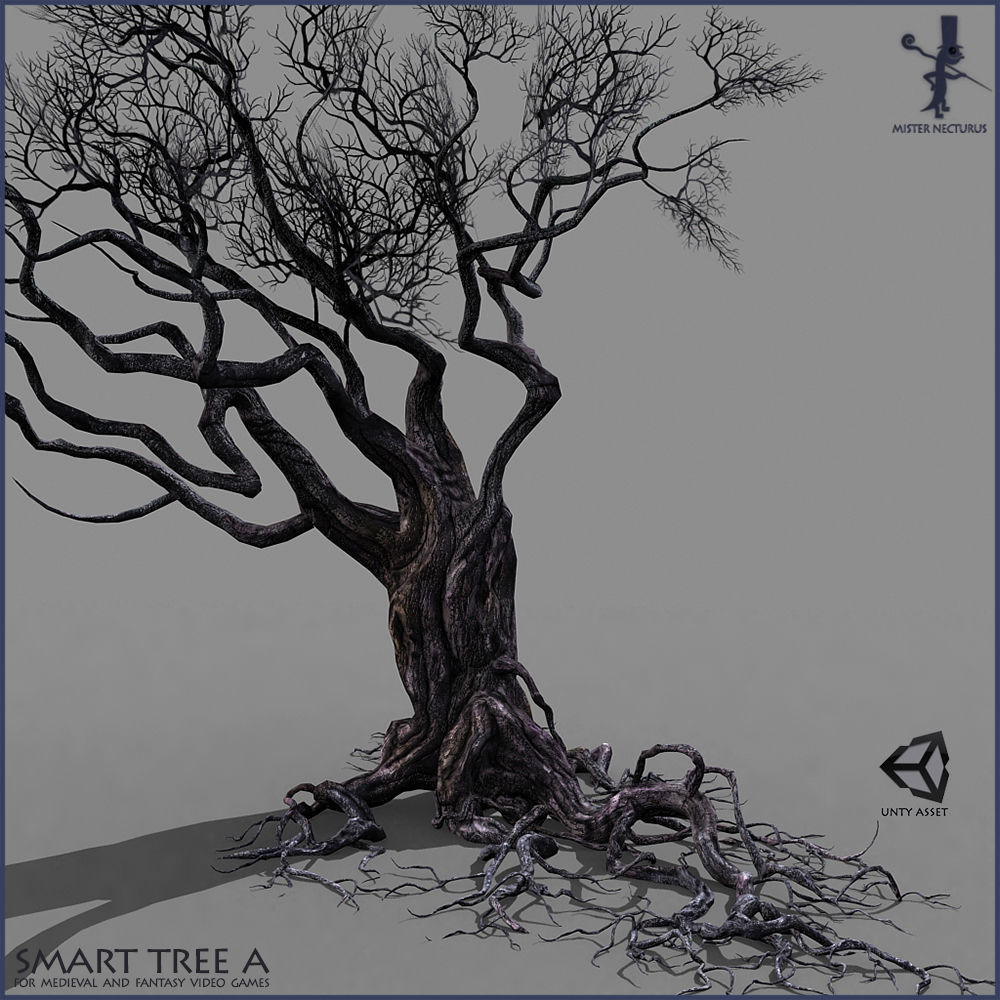 3 Smart Ancient Trees Low-poly 3D model_6