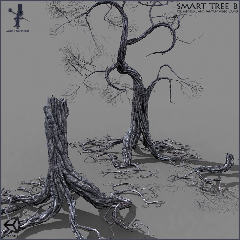 3 Smart Ancient Trees Low-poly 3D model_13