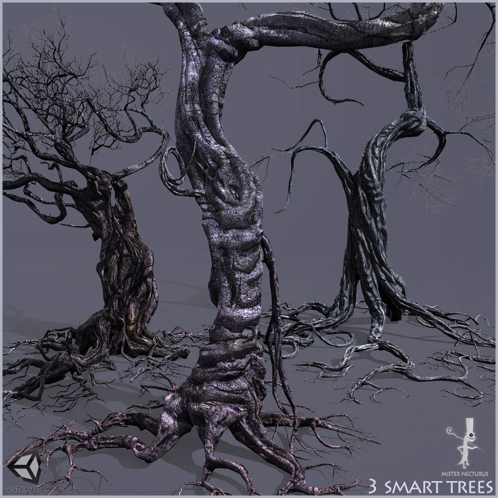 3 Smart Ancient Trees Low-poly 3D model_4