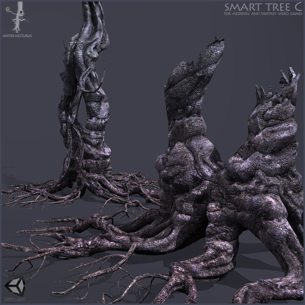 3 Smart Ancient Trees Low-poly 3D model_18