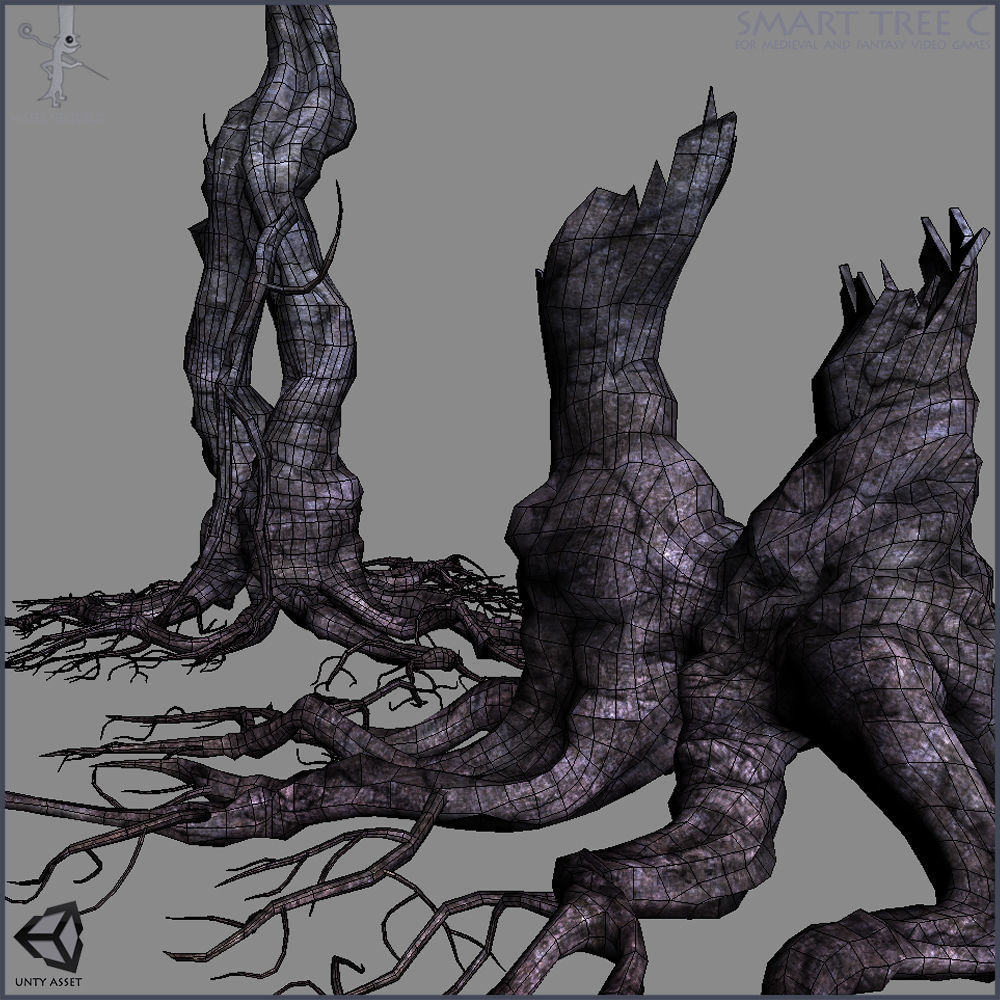 3 Smart Ancient Trees Low-poly 3D model_19