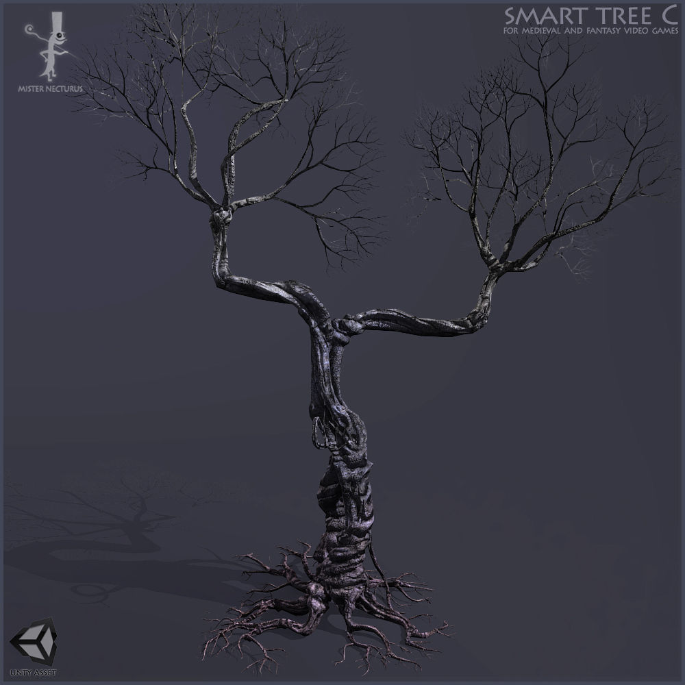 3 Smart Ancient Trees Low-poly 3D model_17