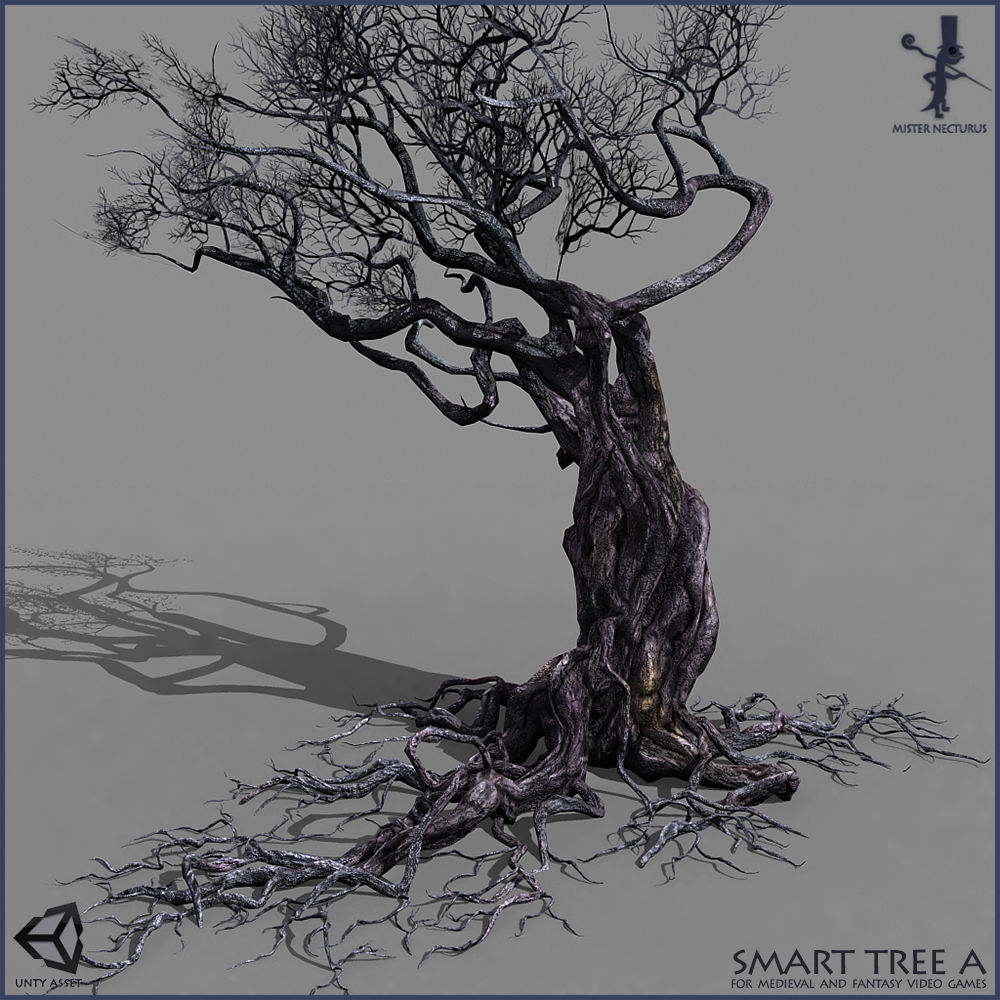 3 Smart Ancient Trees Low-poly 3D model_8