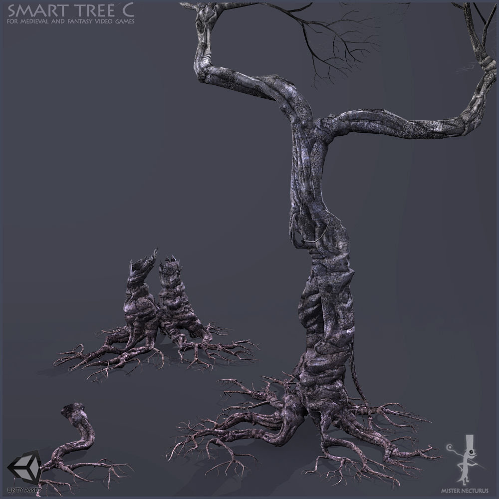 3 Smart Ancient Trees Low-poly 3D model_16