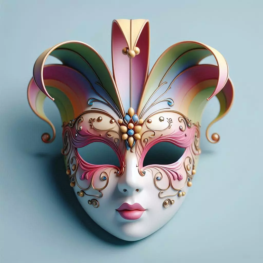 4346 Venetian Carnival Mask Color 3D Model STL DND 3D print model