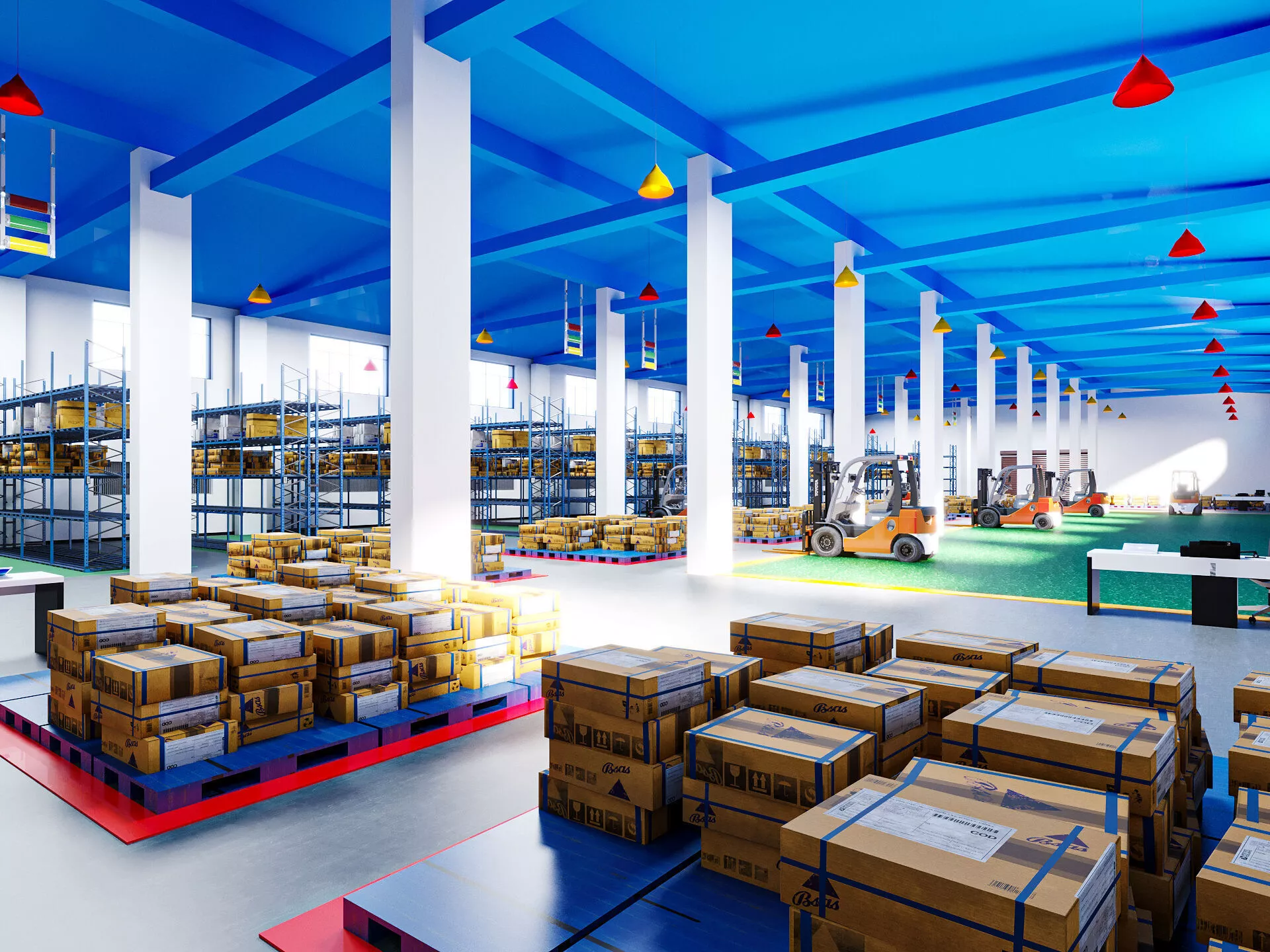 Logistics Warehouse Low-poly 3D model