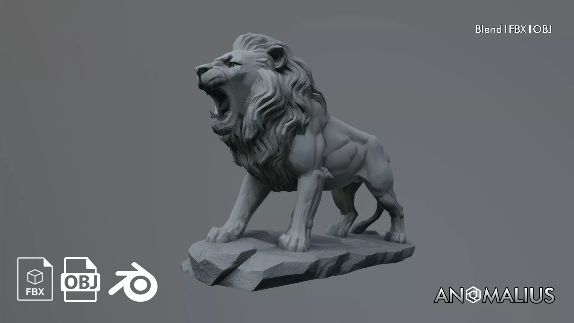 lion sculpture 3D model