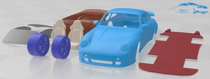 Porsche 911 993 1996 Turbo Printable Car 3D print model