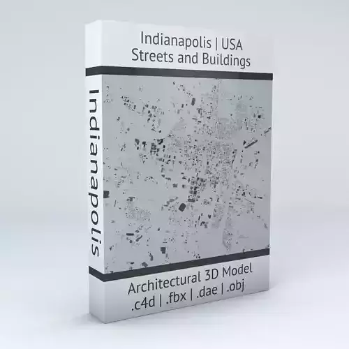 Indianapolis Downtown Area Streets and Buildings