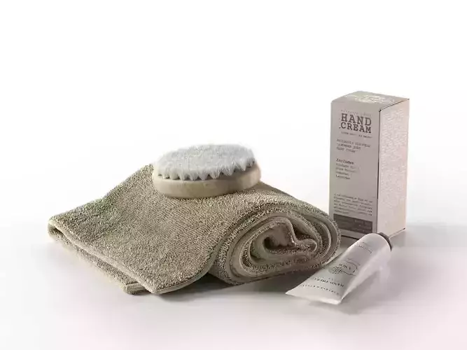 Rexa Spa Set Towel Brush and Cream