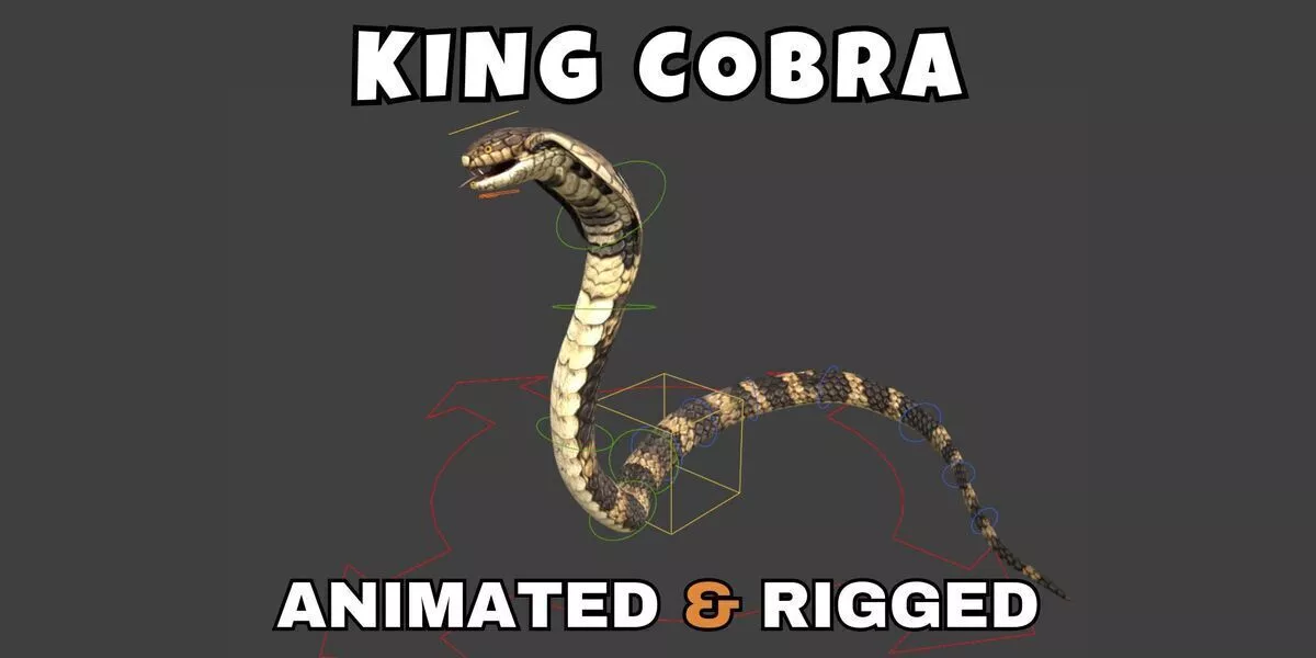 King Cobra Rigged And Animated 3D Model 3D model