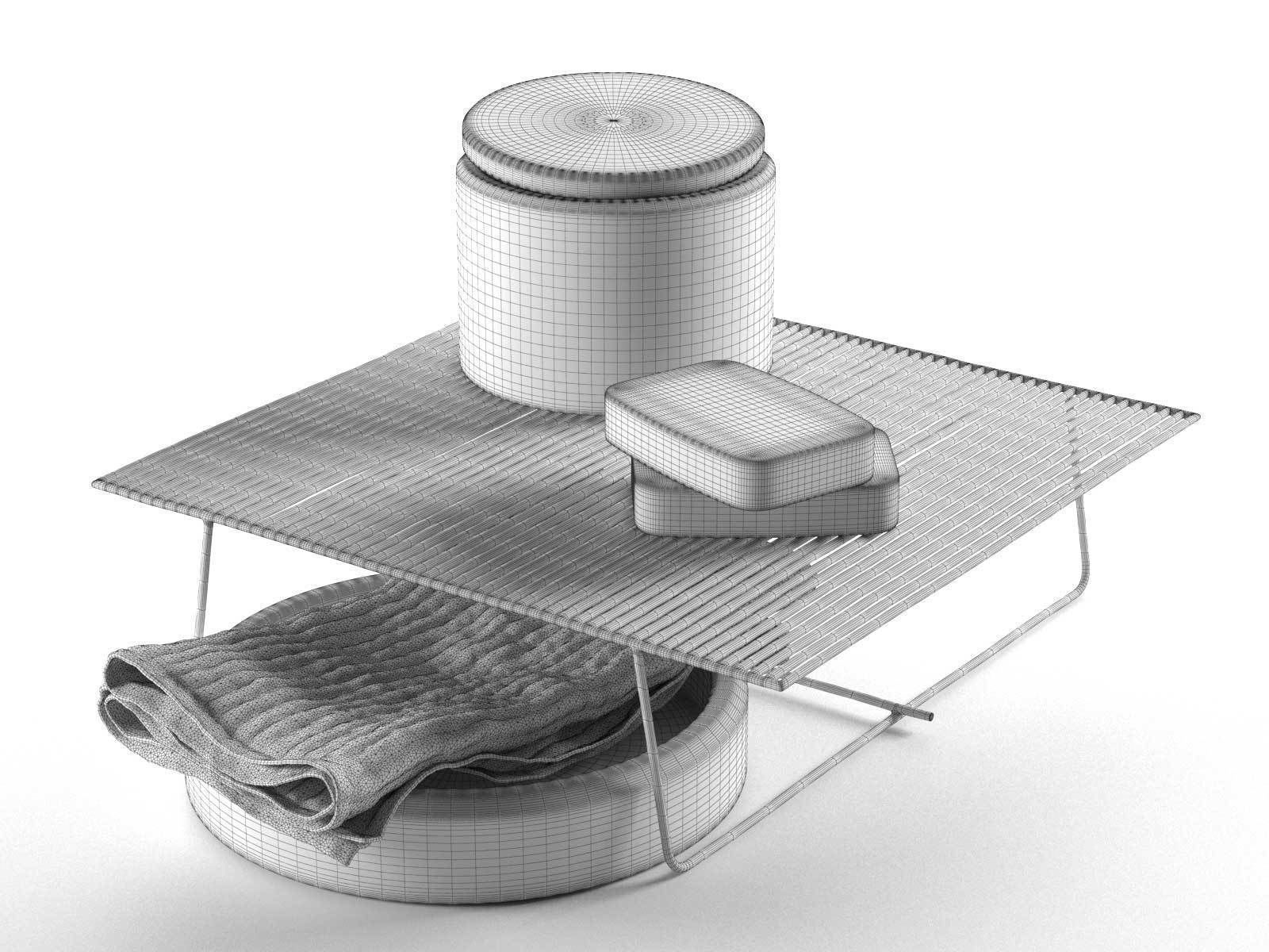 Rustic Bathroom Composition 3D model_1