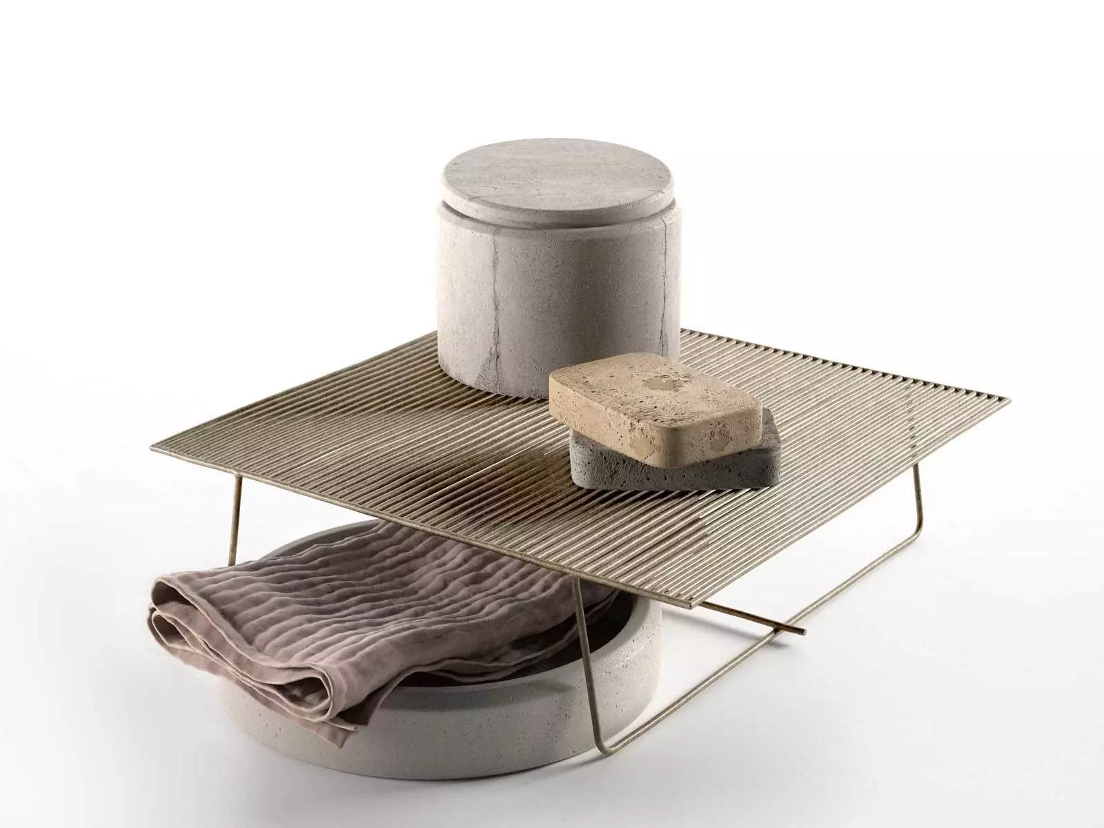 Rustic Bathroom Composition 3D model_0