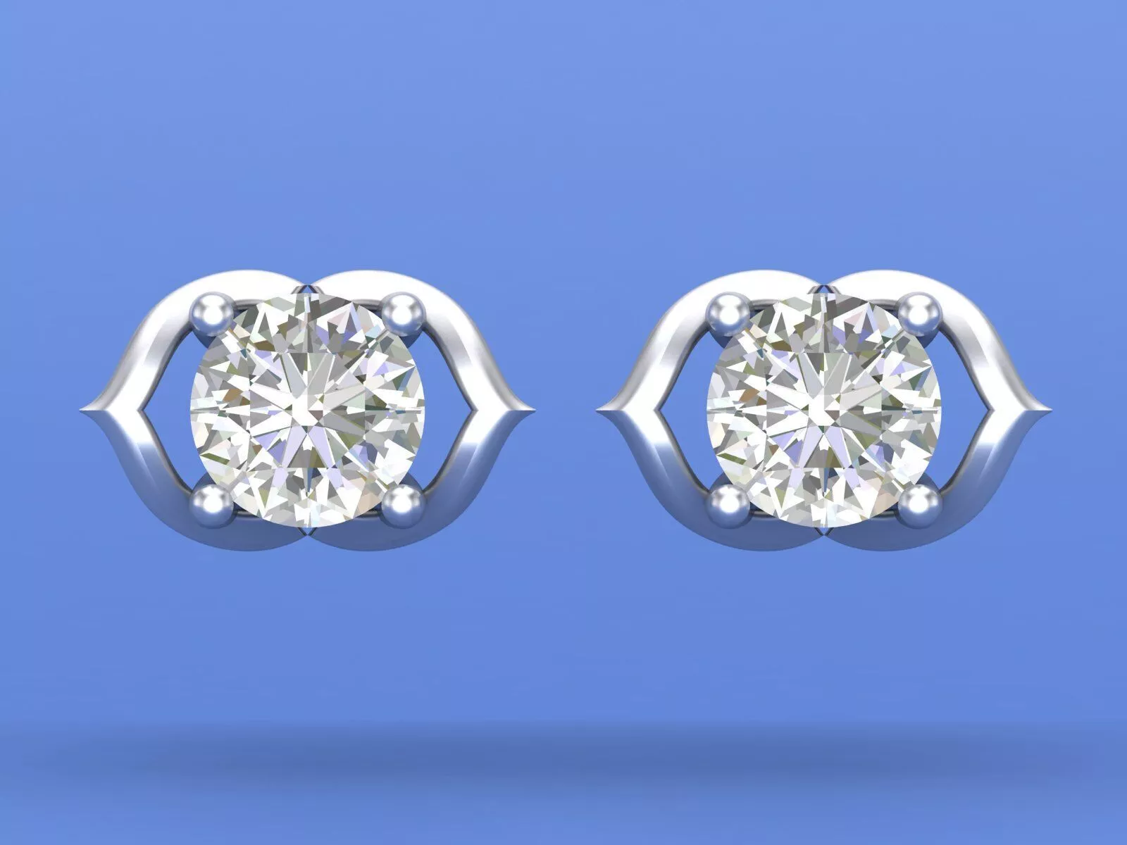 Geometric Eye Diamond Stud Earrings Jewelry Design 3D print model