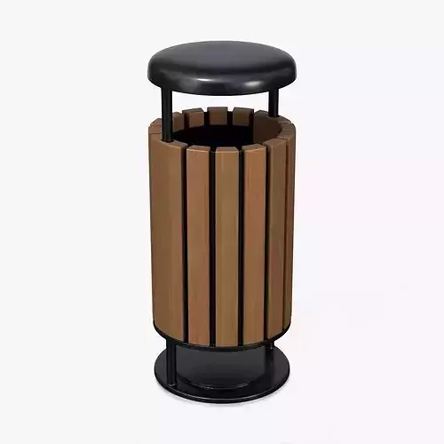 Modern Litter Bin - Street Waste Can Asset