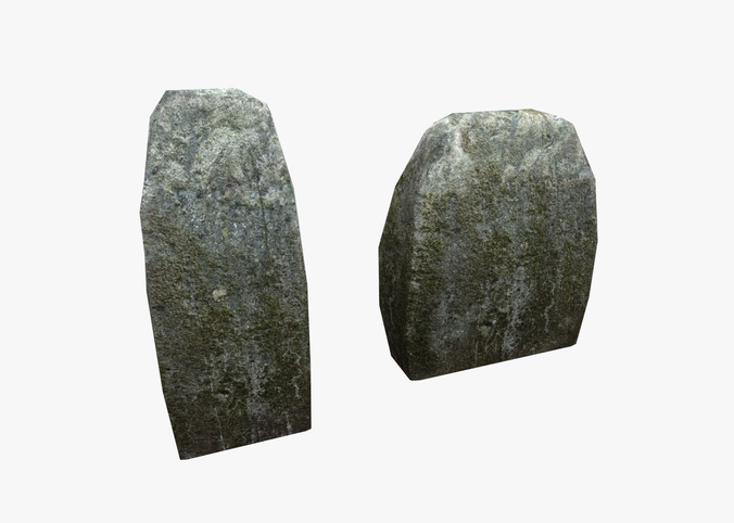 Headstones with moss 2