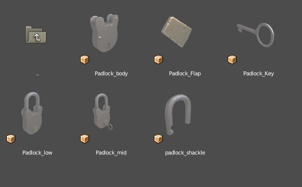 Medieval padlock Low-poly 3D model_12