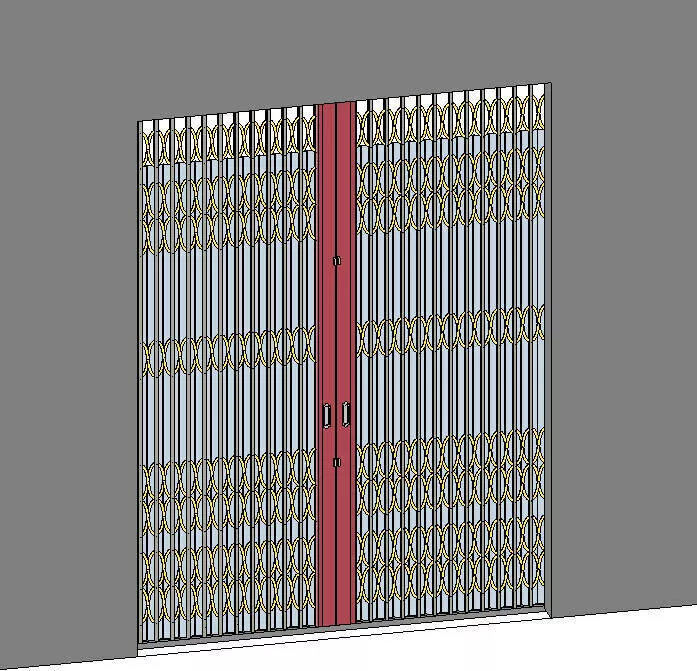 Parametric Steel Sliding Door Gate Revit Family 01 Low-poly 3D model