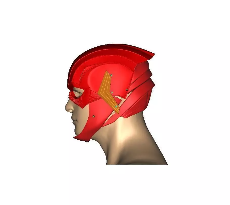 Justice league Flash helmet 3D print model