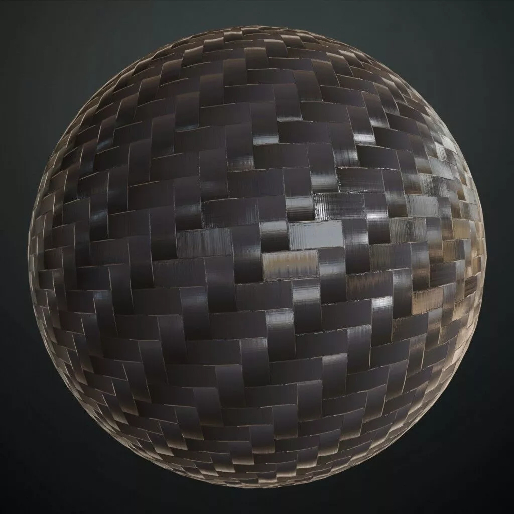 Carbon Fiber Black Basketweave PBR Material Seamless Texture