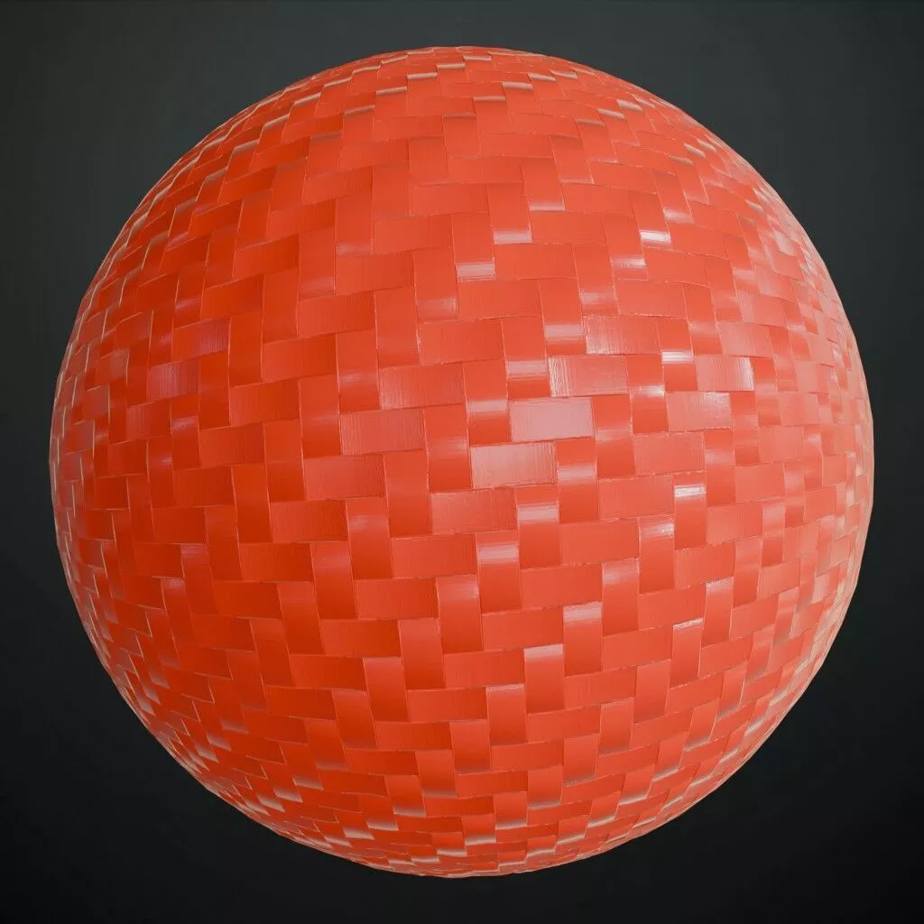 Carbon Fiber Red Basketweave PBR Material Seamless Texture