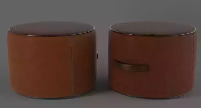 Pouf 3D leather ottoman Low-poly 3D model