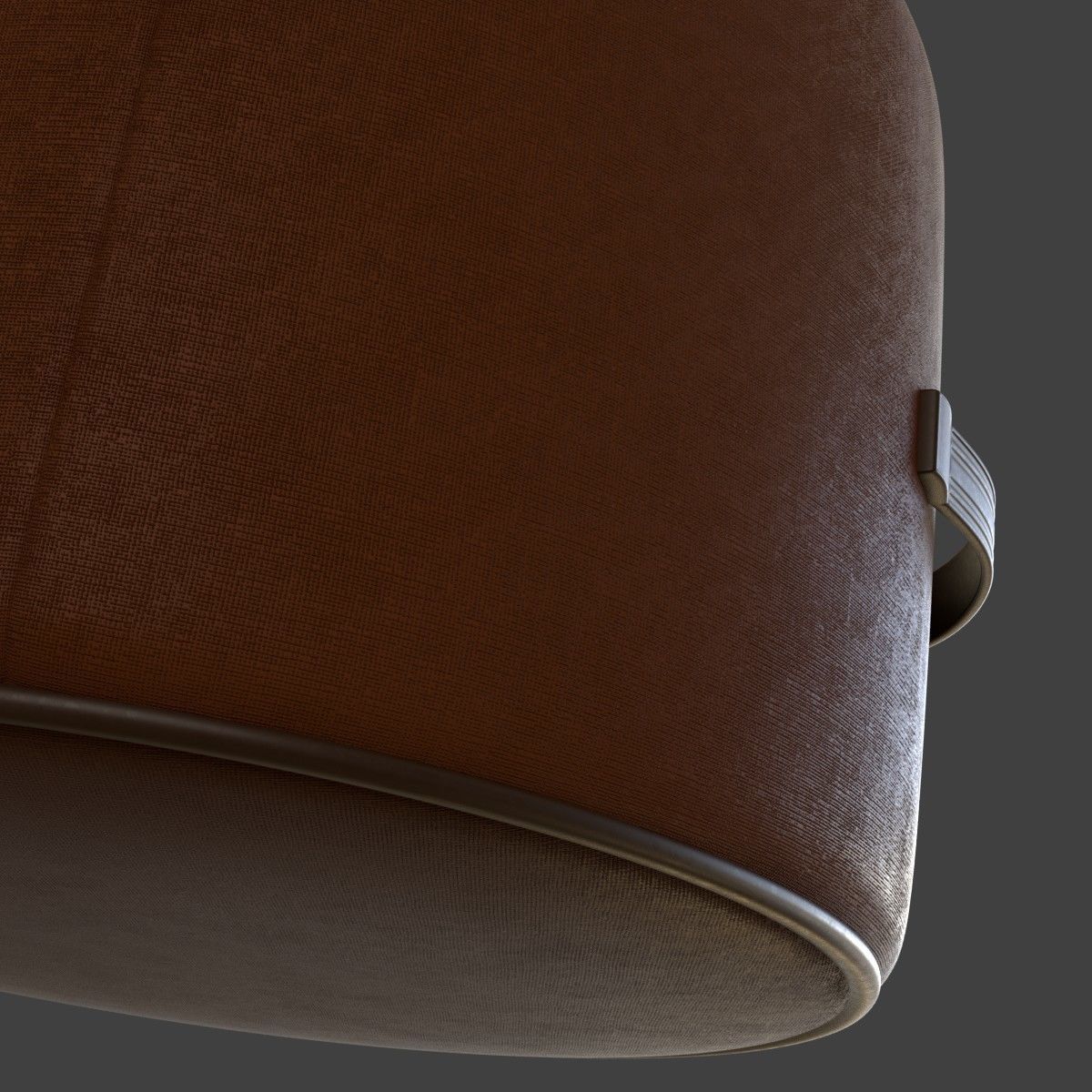 Pouf 3D leather ottoman Low-poly 3D model_3