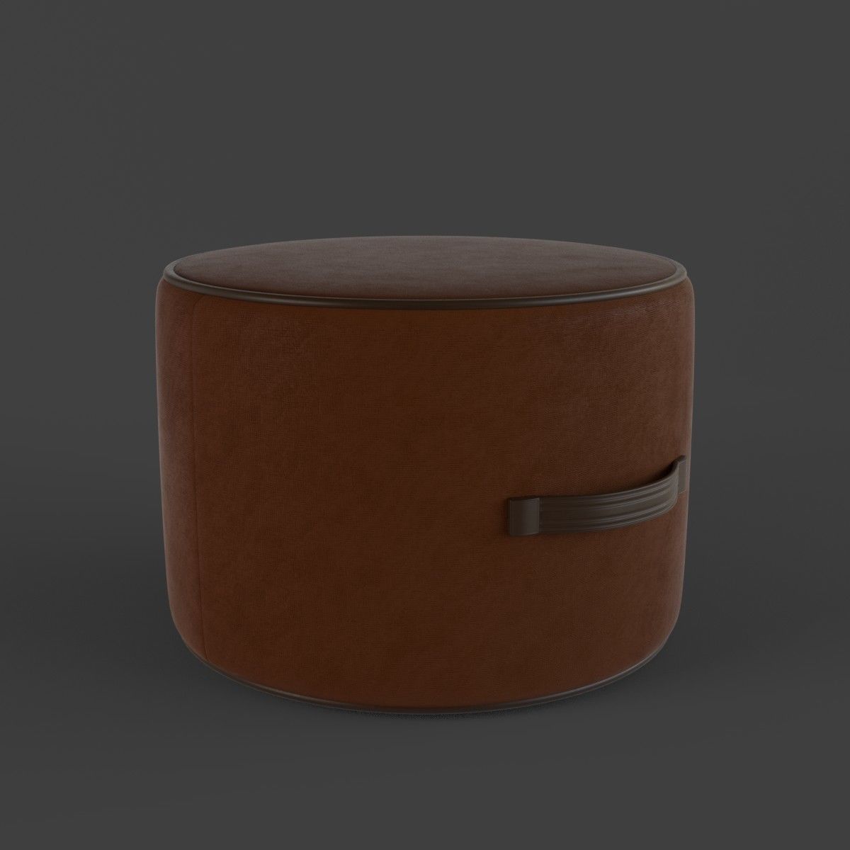 Pouf 3D leather ottoman Low-poly 3D model_2