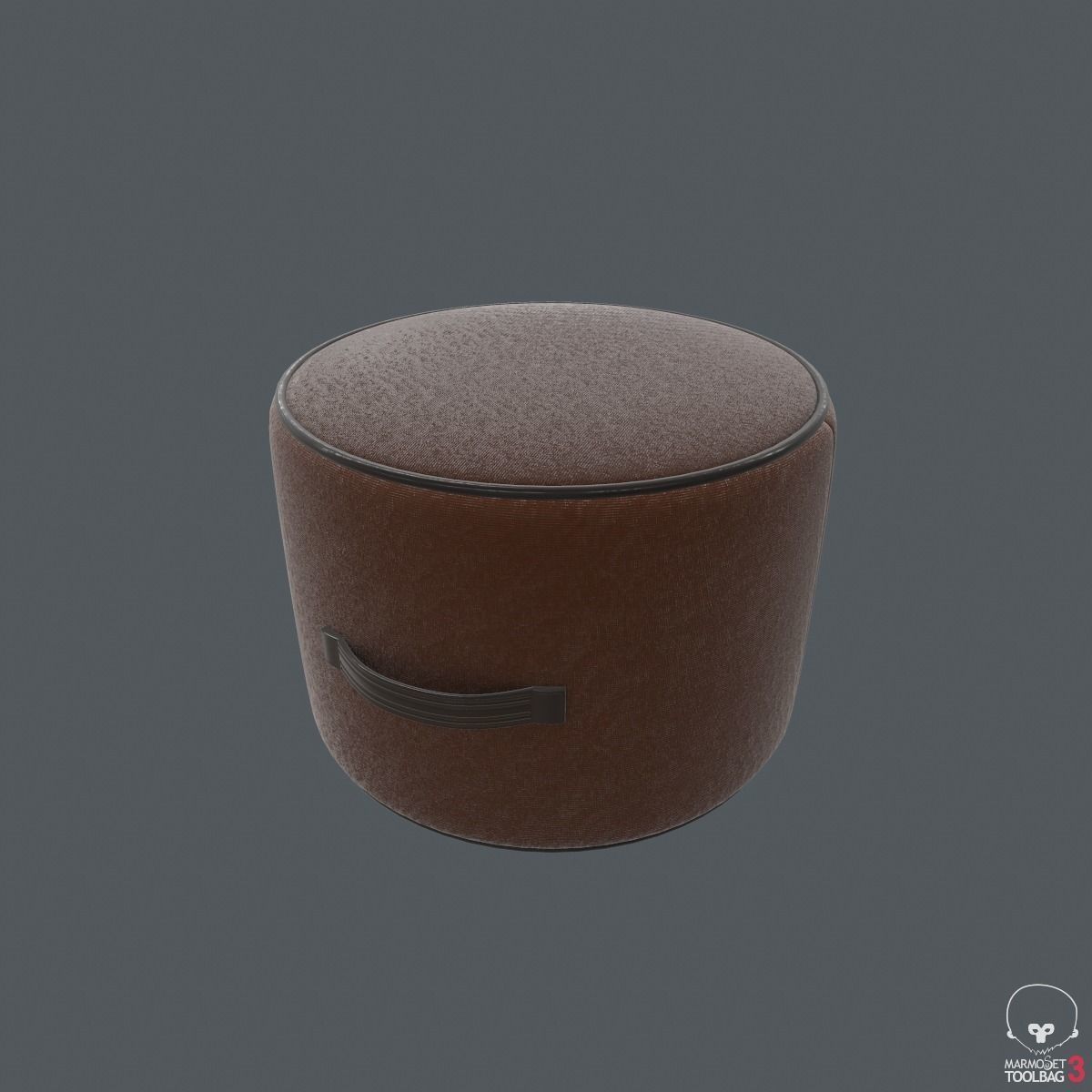 Pouf 3D leather ottoman Low-poly 3D model_5
