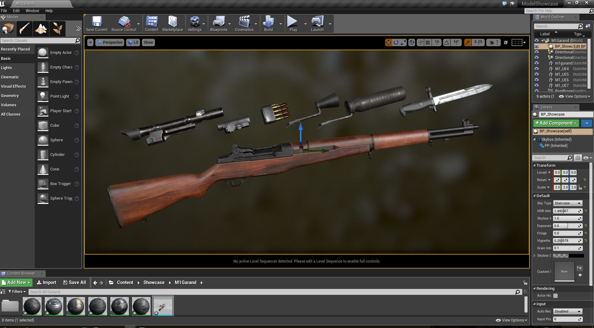 PBR M1 Garand and Attachments Low-poly 3D model_11