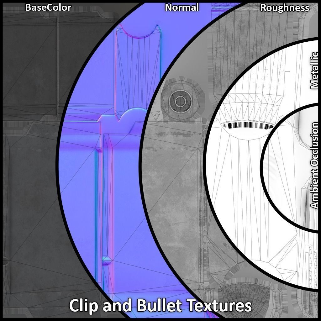 PBR M1 Garand and Attachments Low-poly 3D model_22