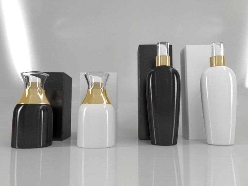 4 Luxury Bottle and Box - Pack 01 - 3D model_3