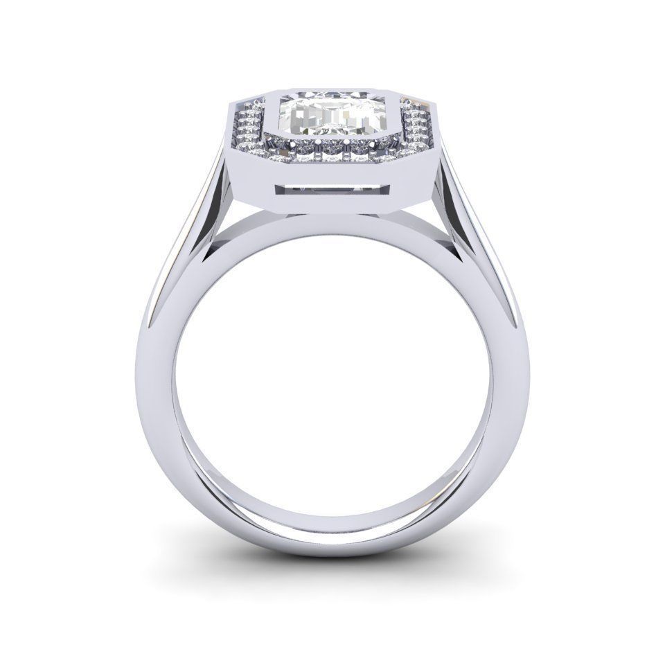 5 x 7 Emerald Cut-halo 3D print model_1