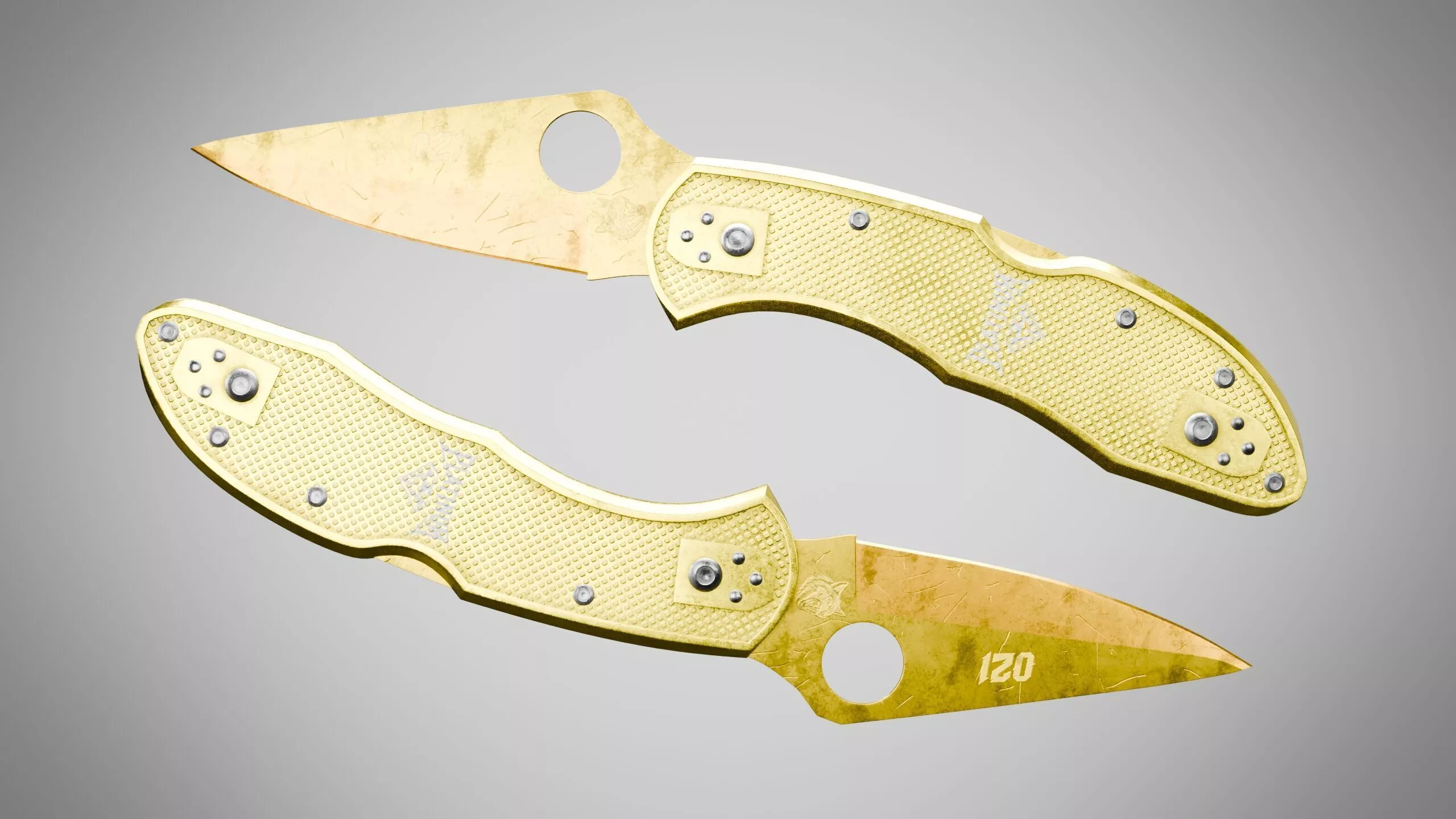 Knife 9 Sun Yellow FT Low-poly 3D model