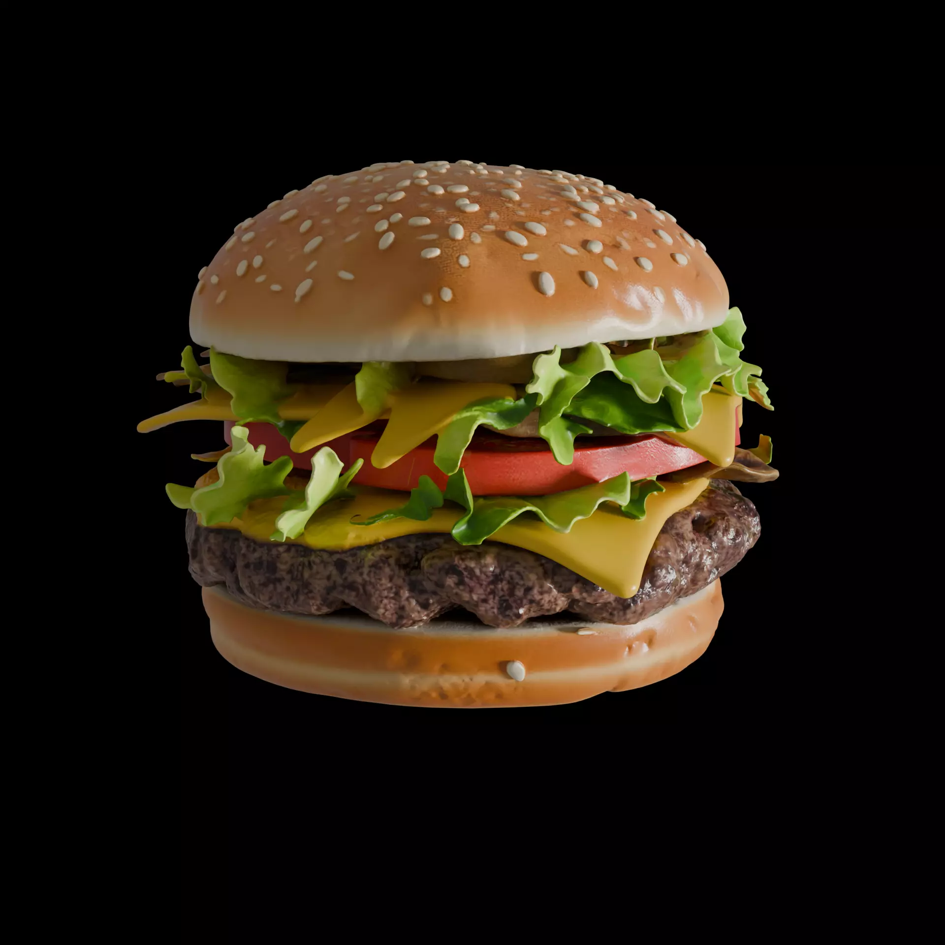 Realistic Cheeseburger 3D Model 3D model