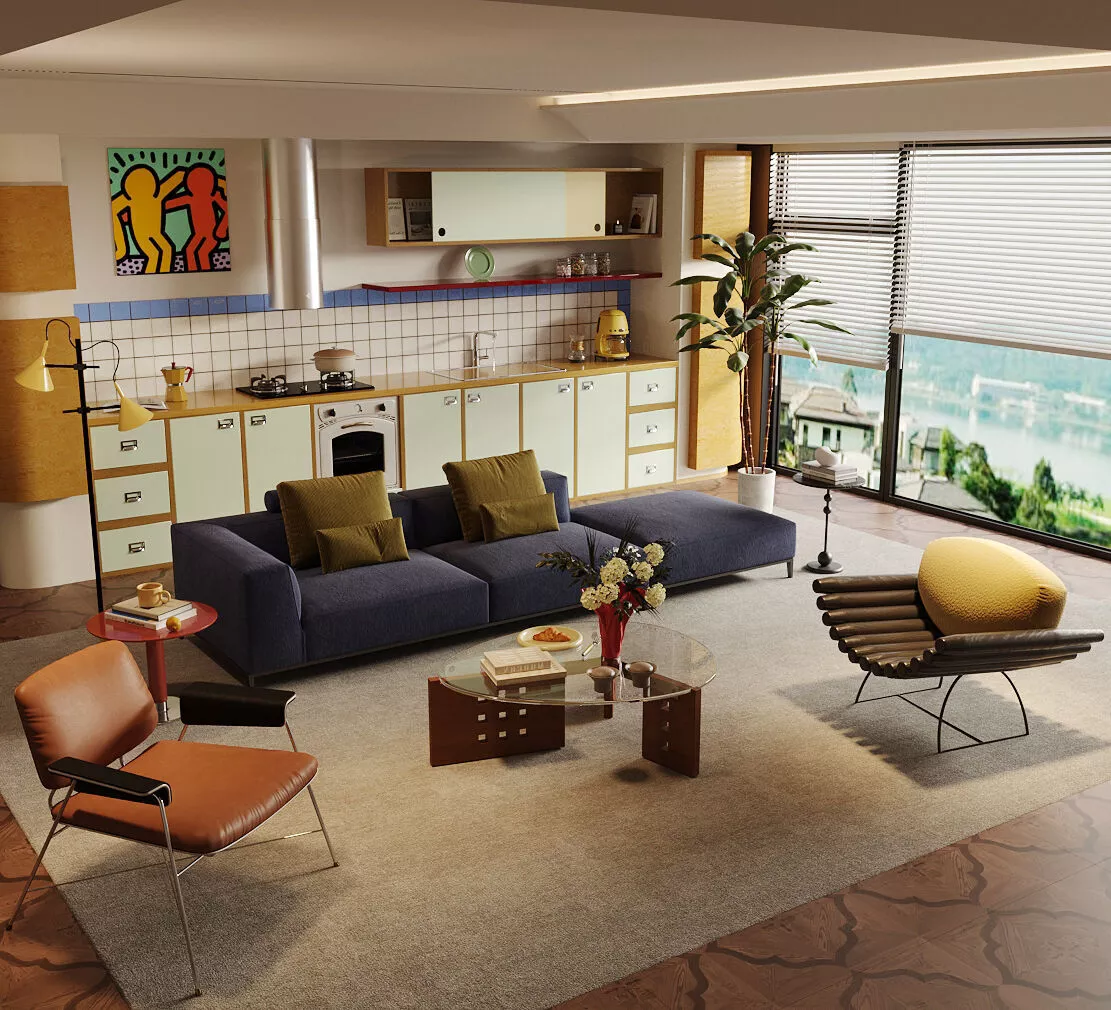 Dopamine Living Room Bauhaus Living Room 3D model