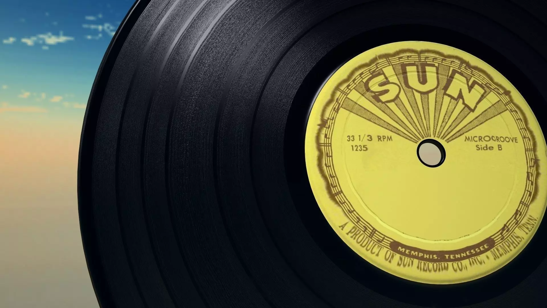 Record vinyl in sky 3D model_0