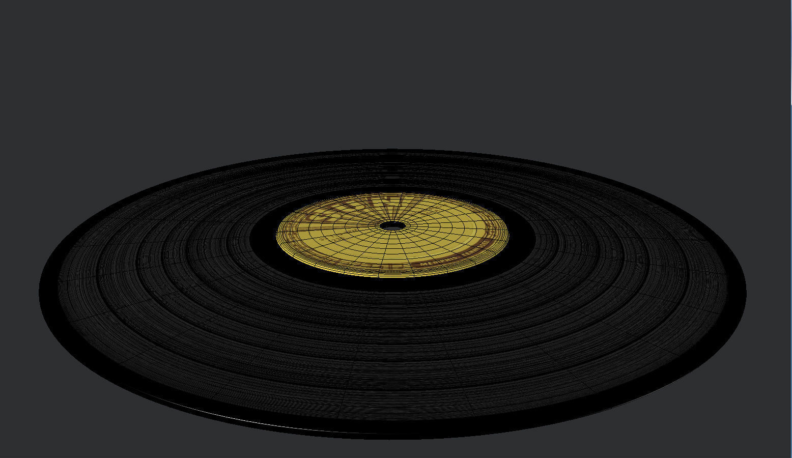 Record vinyl in sky 3D model_5
