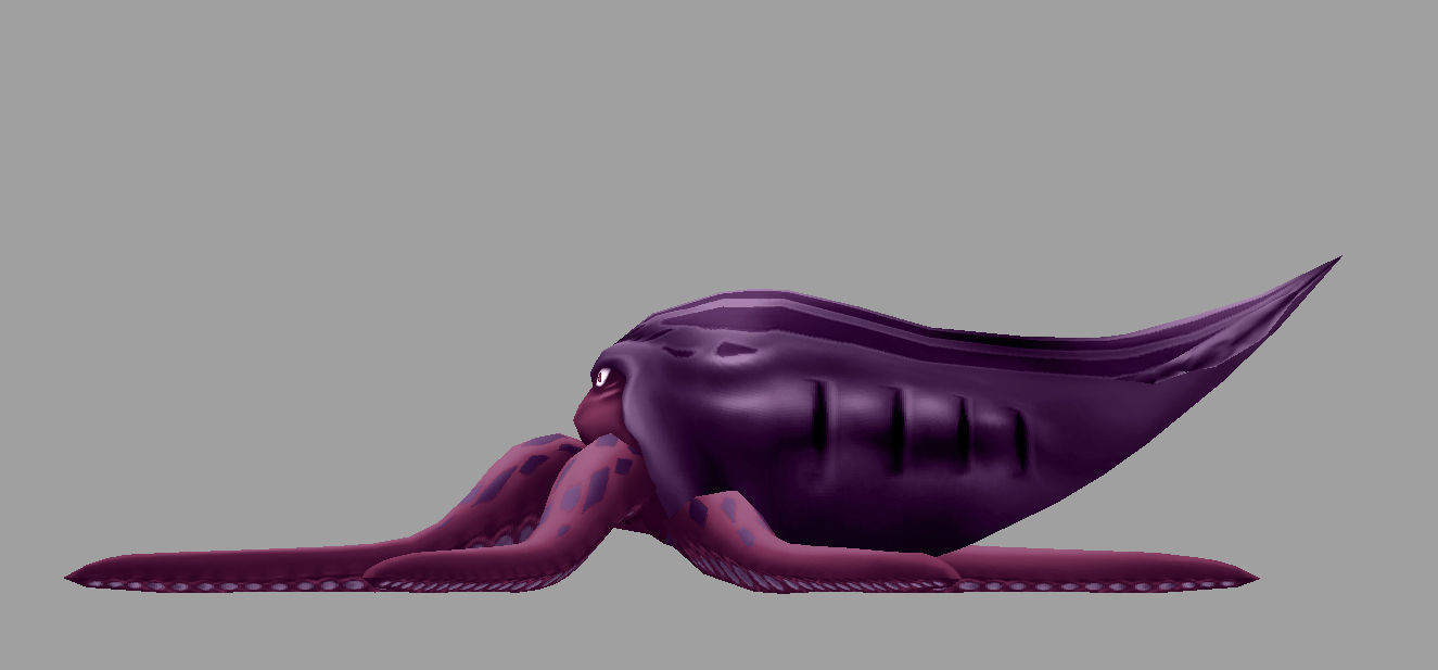 model cuttle 2 octopus Low-poly 3D model_3