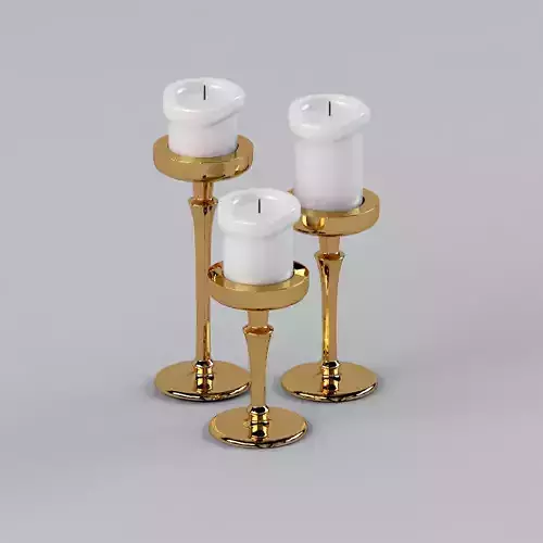 Candle and Candle Holders Golden