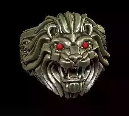 LION RING - stone setting 3D print model