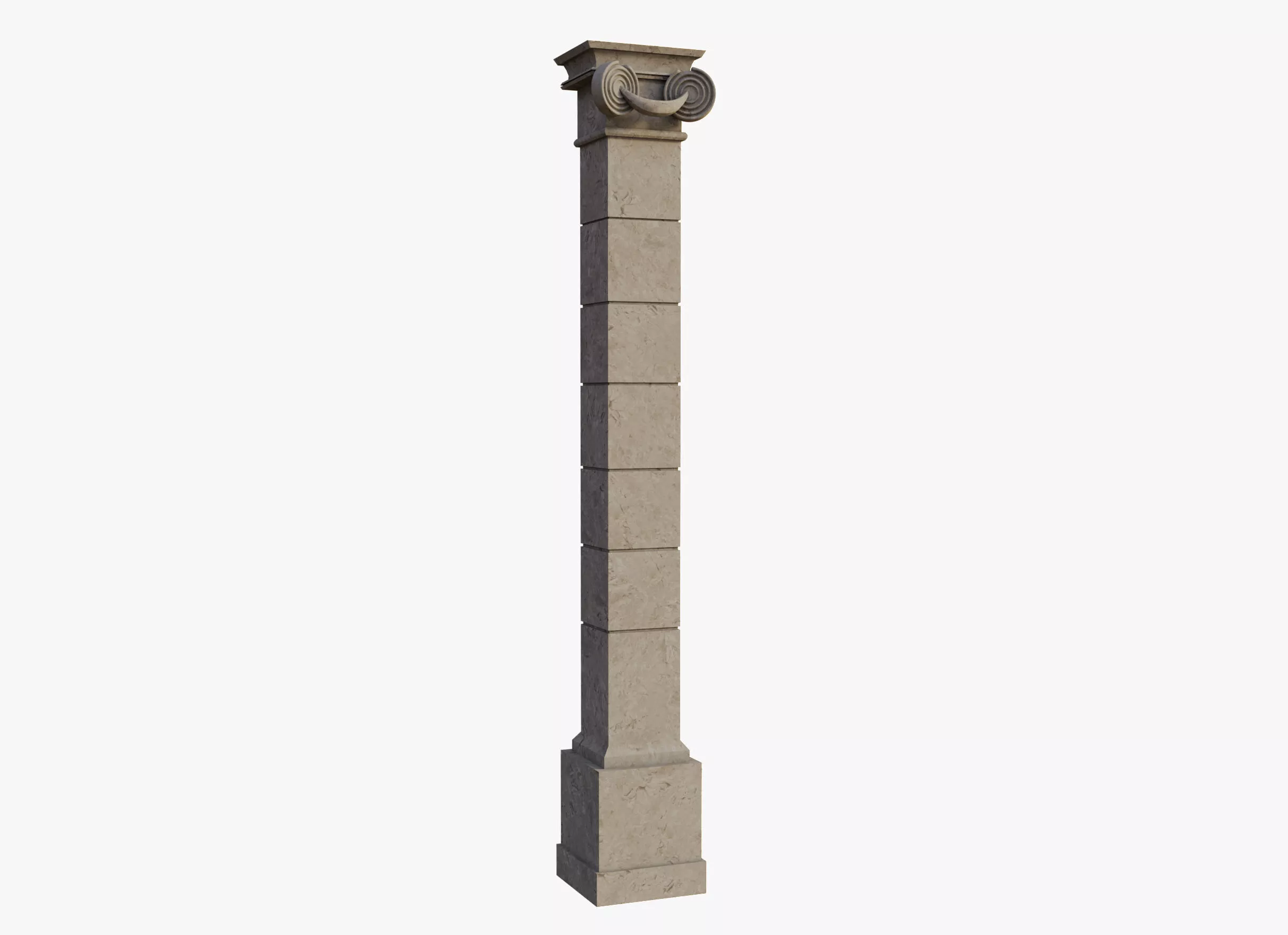 Classic White Column V2 Free 3D model