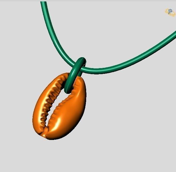 shell pendant 3D print model_1