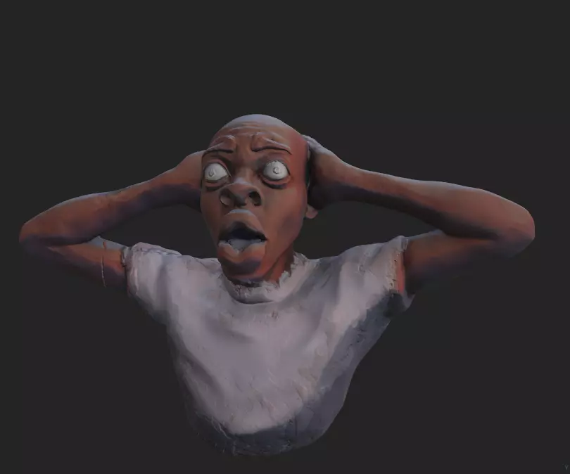 Shocked Guy Statue 3D print model